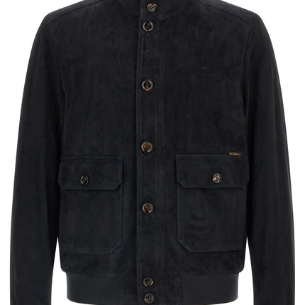 MooRER Blue Lamb Leather Leather Jacket