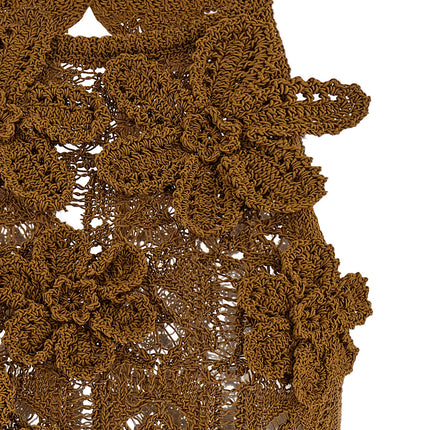 PINKO Brown Cotton Sleeveles T-Shirt
