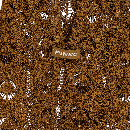 PINKO Brown Cotton Sleeveles T-Shirt