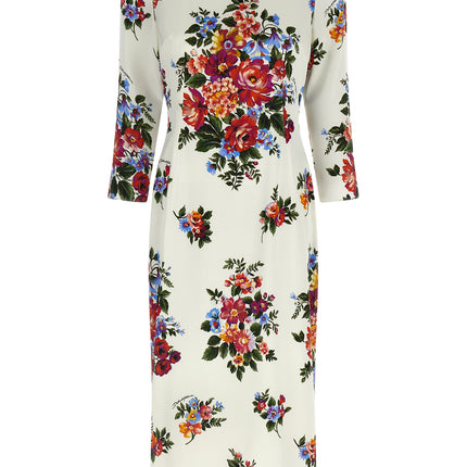 Dolce & Gabbana White Viscose Midi Dress