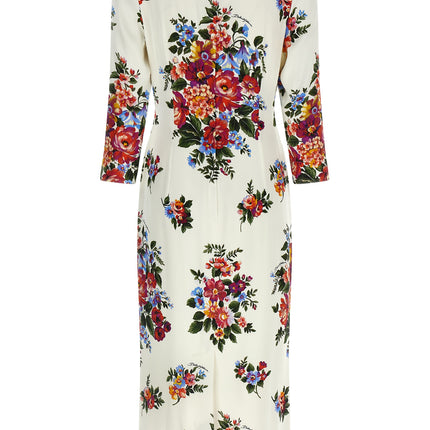 Dolce & Gabbana White Viscose Midi Dress
