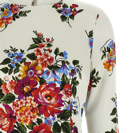 Dolce & Gabbana White Viscose Midi Dress