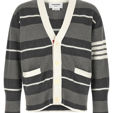 Thom Browne Gray Cotton Cardigan