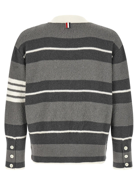 Thom Browne Gray Cotton Cardigan