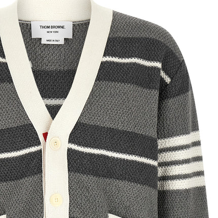 Thom Browne Gray Cotton Cardigan