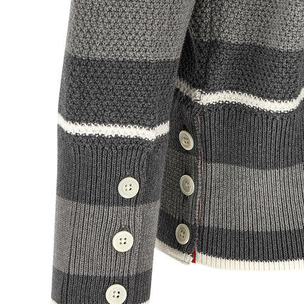 Thom Browne Gray Cotton Cardigan