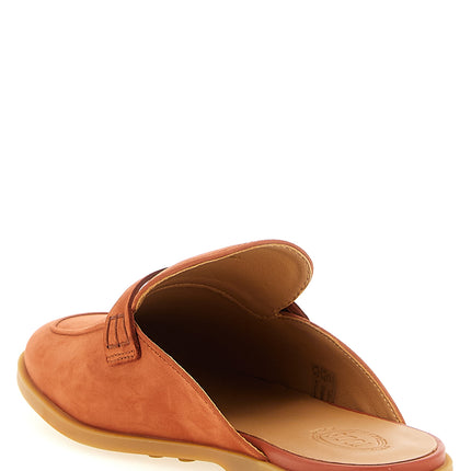 Tod's Orange Calfskin Mules