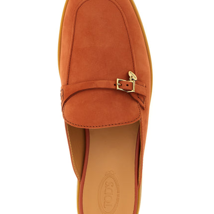 Tod's Orange Calfskin Mules