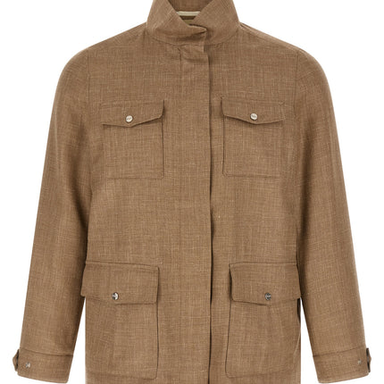 Herno Beige Wool Full-Length Jacket