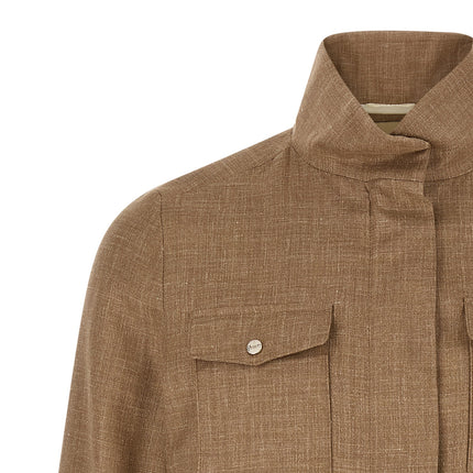 Herno Beige Wool Full-Length Jacket