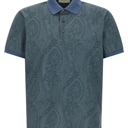 Etro Blue Cotton Polo Shirt