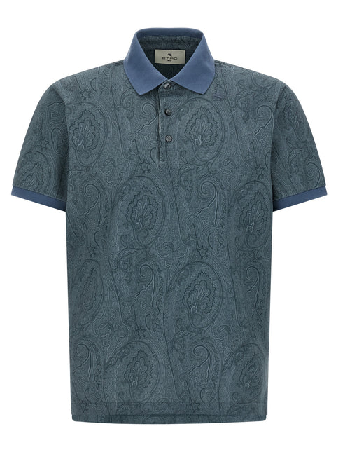 Etro Blue Cotton Polo Shirt
