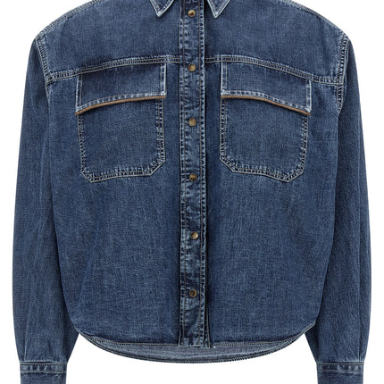 Brunello Cucinelli Blue Cotton Blouse