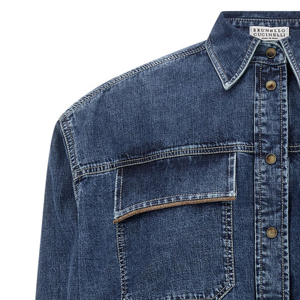 Brunello Cucinelli Blue Cotton Blouse