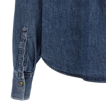 Brunello Cucinelli Blue Cotton Blouse