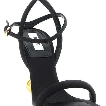 Moschino Black Viscose Stiletto Heel Sandals