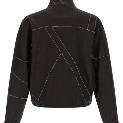 Kiko Kostadinov Brown Virgin Wool Full-Length Jacket