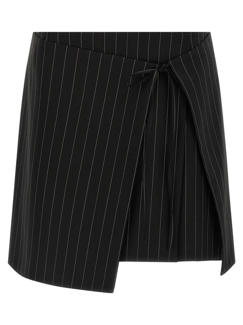 Sportmax Black Virgin Wool Long Skirt