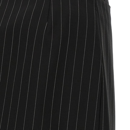 Sportmax Black Virgin Wool Long Skirt