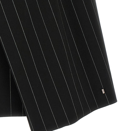Sportmax Black Virgin Wool Long Skirt
