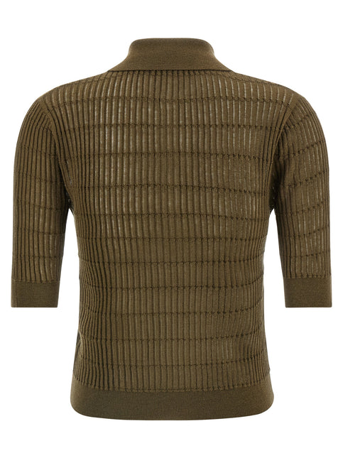 Max Mara Bicolor Silk Polo Shirt