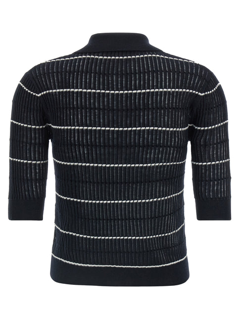Max Mara Blue Silk Polo Shirt