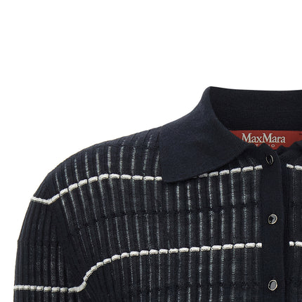 Max Mara Blue Silk Polo Shirt