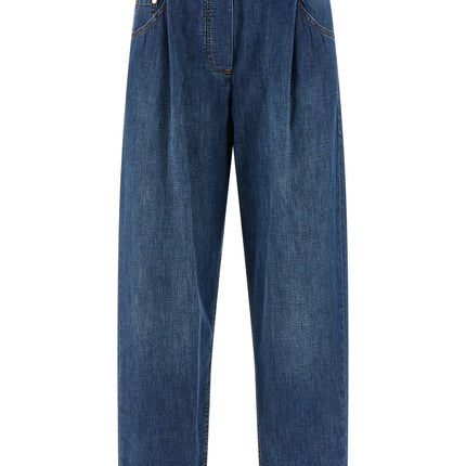 Brunello Cucinelli Blue Cotton Relaxed Fit Jeans