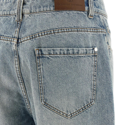 Brunello Cucinelli Blue Cotton Straight-Leg Jeans