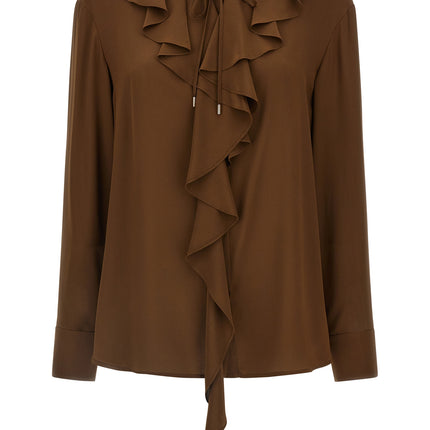 Max Mara Brown Silk Blouse