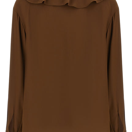 Max Mara Brown Silk Blouse