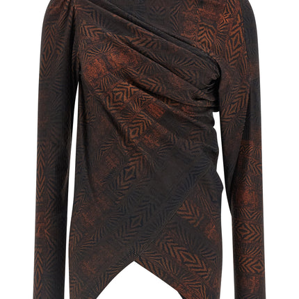 Kiko Kostadinov Brown Cotton Pattern Shirt
