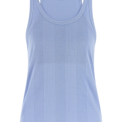 Armarium Blue Cotton Sleeveles T-Shirt