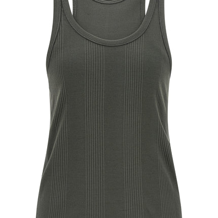 Armarium Gray Cotton Sleeveles T-Shirt