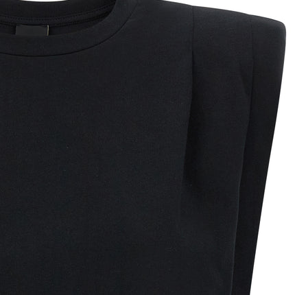 PINKO Black Cotton Sleeveles T-Shirt