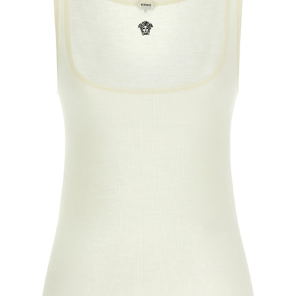 Versace White Virgin Wool Sleeveles T-Shirt