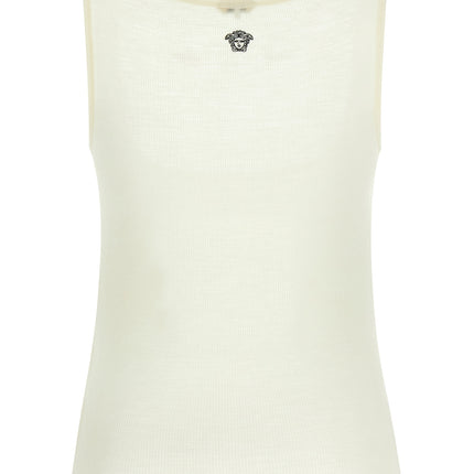 Versace White Virgin Wool Sleeveles T-Shirt