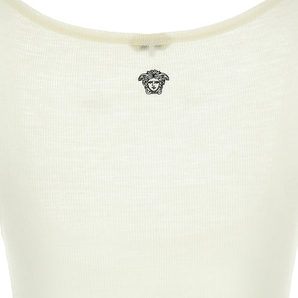 Versace White Virgin Wool Sleeveles T-Shirt