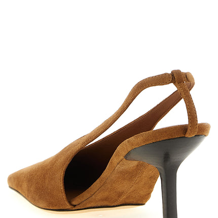 Armarium Brown Leather Mid Heel Pumps