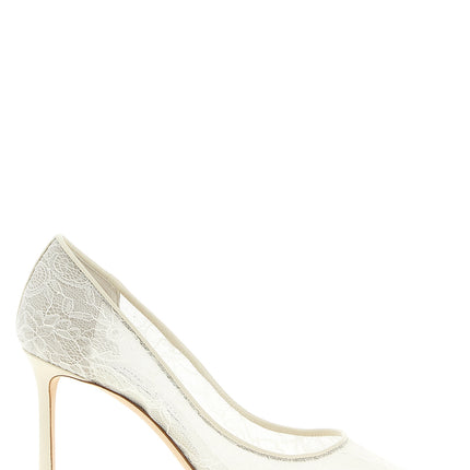 Jimmy Choo White Tencel High Heel Pumps