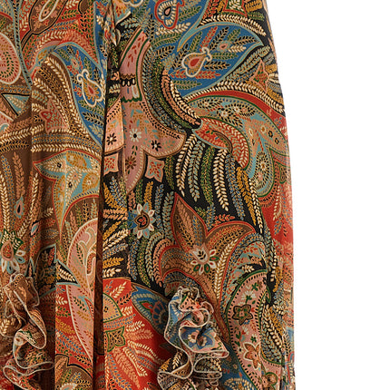 Etro Orange Silk Mini Skirt