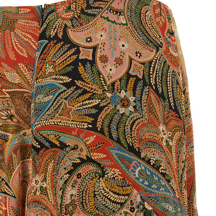 Etro Orange Silk Mini Skirt