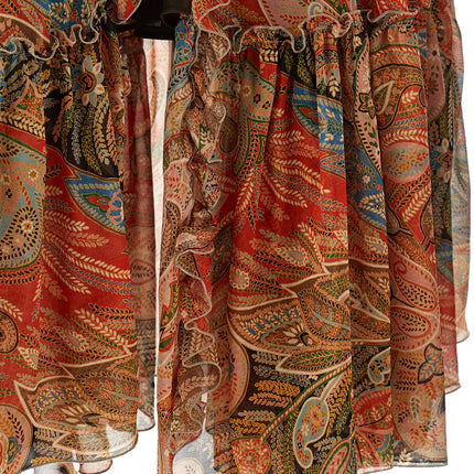 Etro Orange Silk Mini Skirt