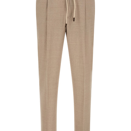 Incotex Beige Virgin Wool Casual Pants