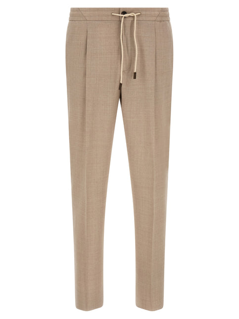 Incotex Beige Virgin Wool Casual Pants