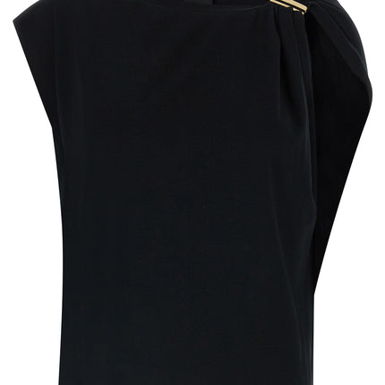 PINKO Black Cotton Tank Tops