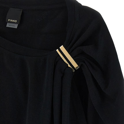 PINKO Black Cotton Tank Tops