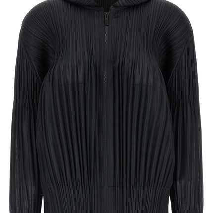 PLEATS PLEASE ISSEY MIYAKE Black Polyester Cardigan