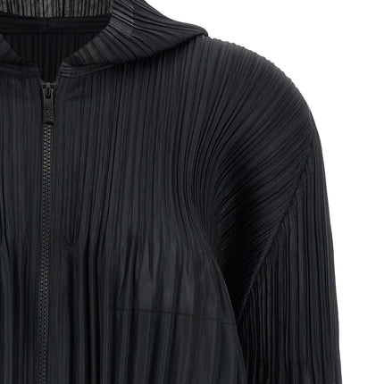 PLEATS PLEASE ISSEY MIYAKE Black Polyester Cardigan