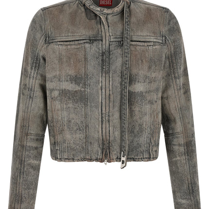Diesel Gray Cotton Denim Jacket